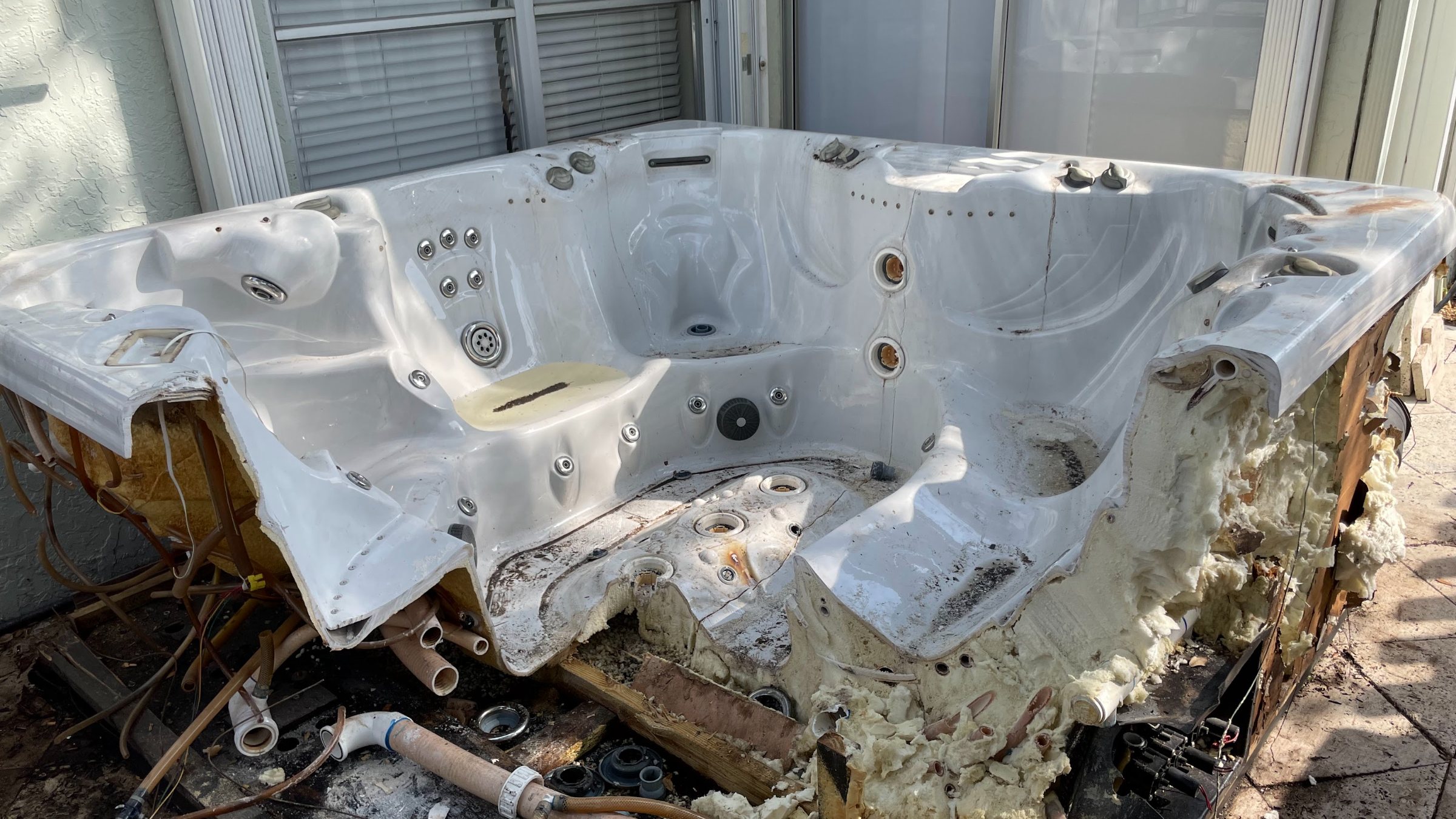 Patio and hot tub teardown in Broward County FL